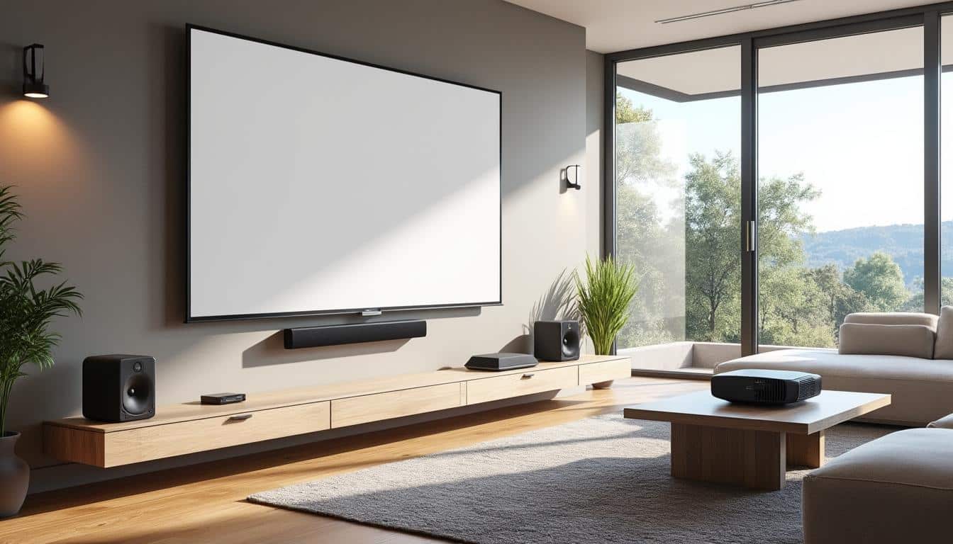 apprenez à connecter facilement un projecteur ultra-court à votre système d’enceinte multiroom pour une expérience audiovisuelle immersive et sans fil.